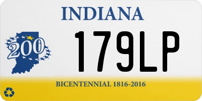 IN license plate 179LP