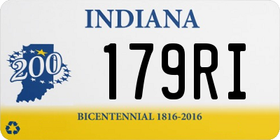 IN license plate 179RI