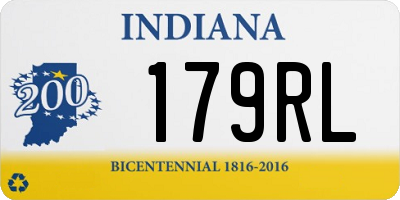 IN license plate 179RL