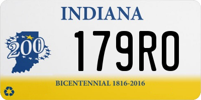 IN license plate 179RO