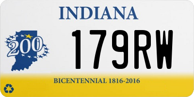 IN license plate 179RW