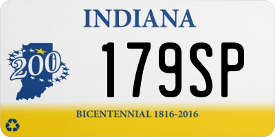 IN license plate 179SP