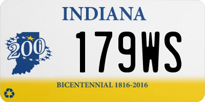 IN license plate 179WS