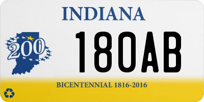 IN license plate 180AB