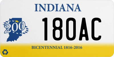 IN license plate 180AC