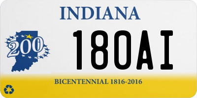 IN license plate 180AI