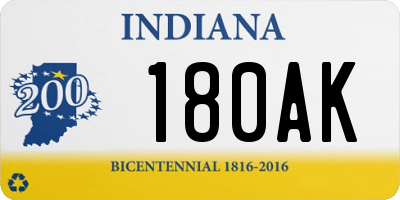 IN license plate 180AK