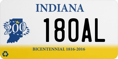 IN license plate 180AL