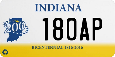 IN license plate 180AP