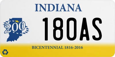 IN license plate 180AS