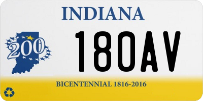 IN license plate 180AV