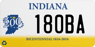 IN license plate 180BA