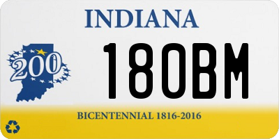 IN license plate 180BM