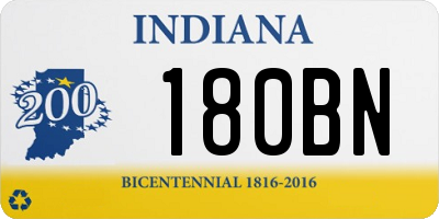 IN license plate 180BN