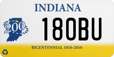 IN license plate 180BU