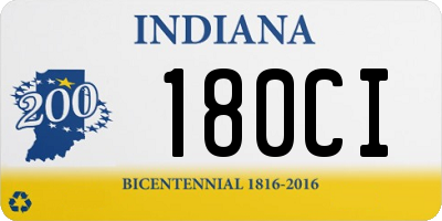 IN license plate 180CI