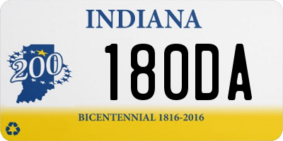 IN license plate 180DA