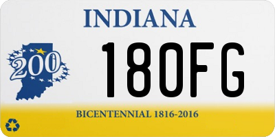 IN license plate 180FG