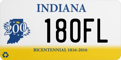 IN license plate 180FL