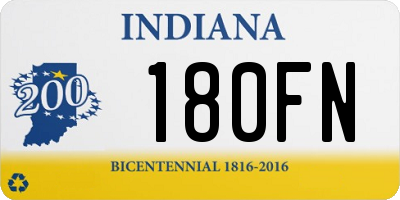 IN license plate 180FN