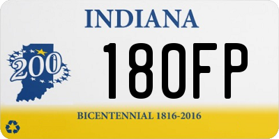 IN license plate 180FP