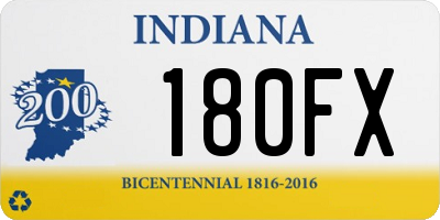 IN license plate 180FX