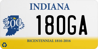 IN license plate 180GA