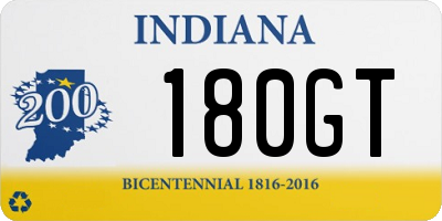 IN license plate 180GT