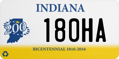 IN license plate 180HA