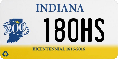 IN license plate 180HS