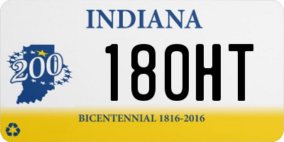 IN license plate 180HT