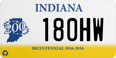 IN license plate 180HW