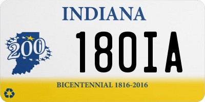 IN license plate 180IA