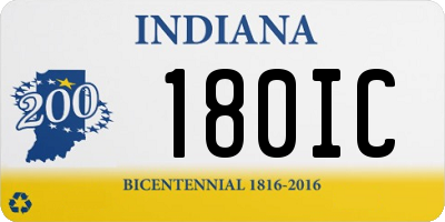 IN license plate 180IC