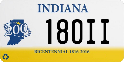 IN license plate 180II