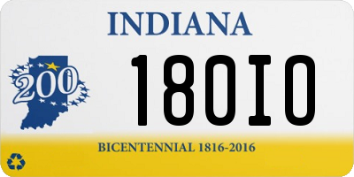 IN license plate 180IO