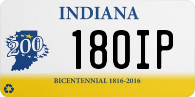 IN license plate 180IP