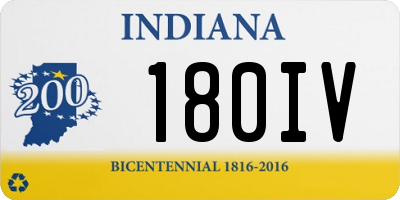 IN license plate 180IV