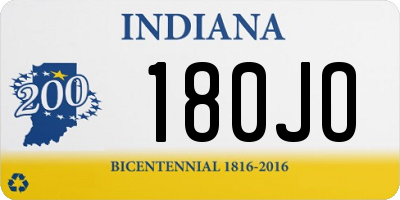 IN license plate 180JO