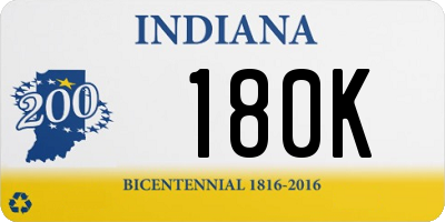 IN license plate 180K