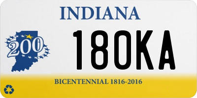 IN license plate 180KA