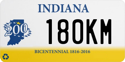 IN license plate 180KM