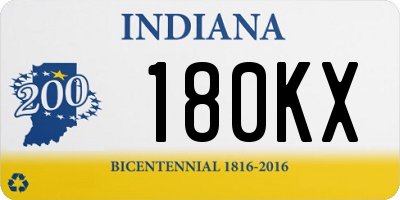 IN license plate 180KX