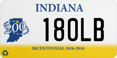 IN license plate 180LB