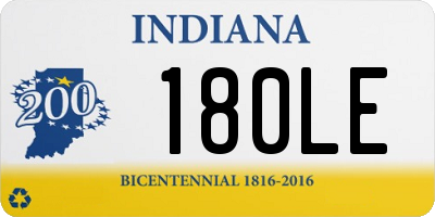 IN license plate 180LE