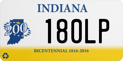 IN license plate 180LP