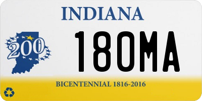 IN license plate 180MA