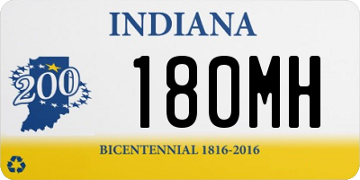 IN license plate 180MH