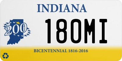 IN license plate 180MI