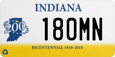 IN license plate 180MN